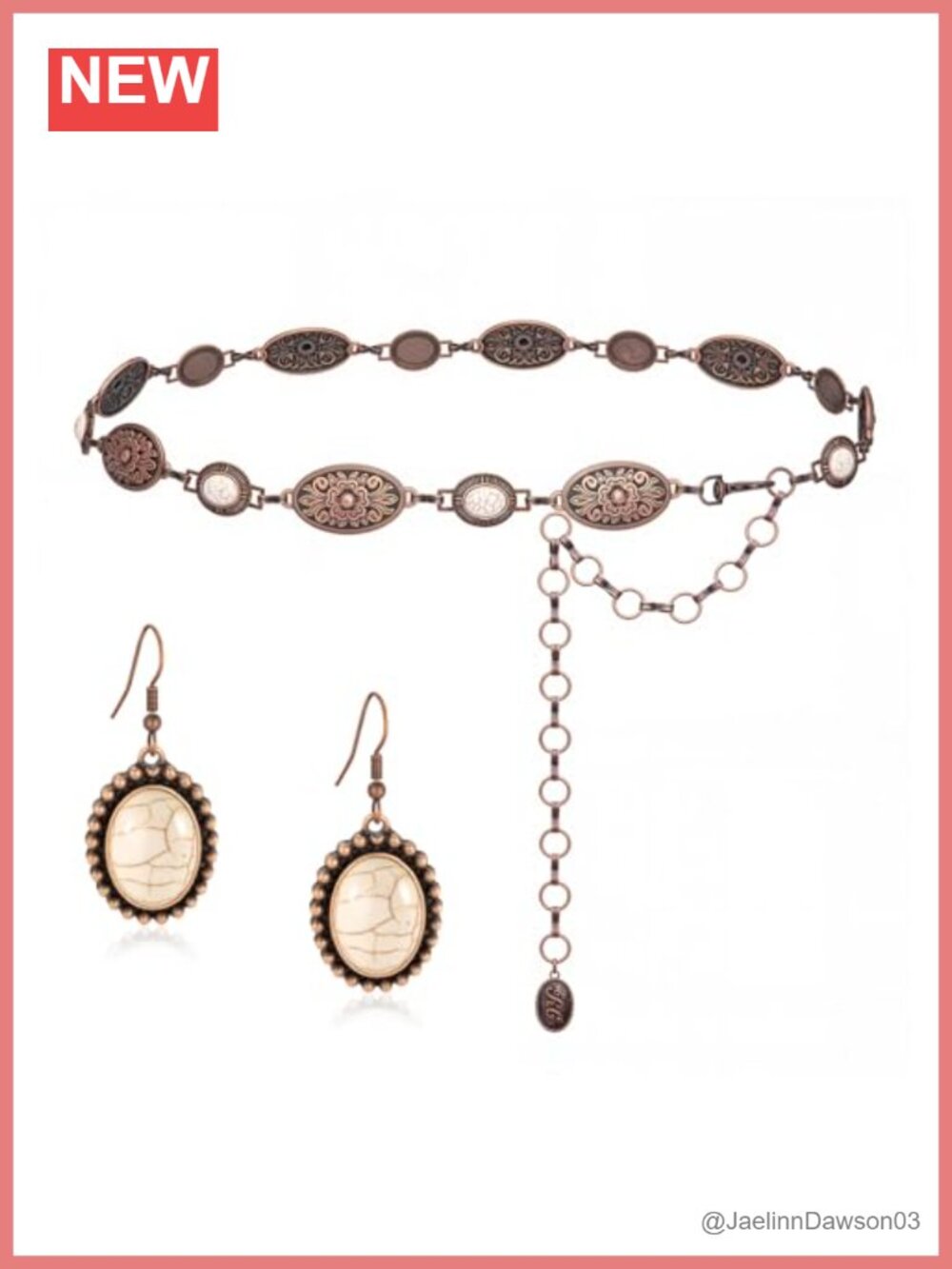 Western Concho Chain Belt Adjustable Lobster Clasp Boho Waist Chain